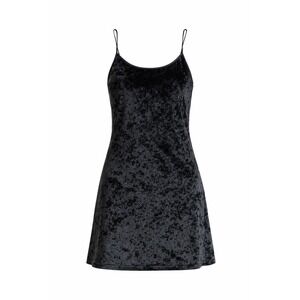 Victoria Secret-Y2K, Black, Crush Velvet, Whimsy/Fairy Goth, Slip Dress. Size-S